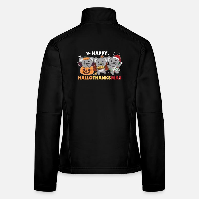 Happy Hallothanksmas Mouse Christmas Mice Women's Softshell Jacket