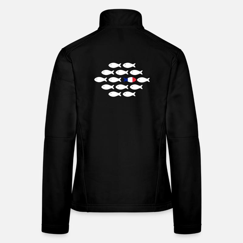 Poissons en rangs avec poisson tricolore Veste en tissu softshell Femme