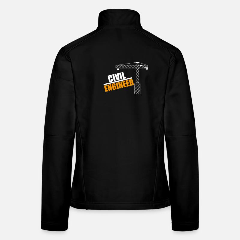 Civil Engineer Crane Motif Women's Softshell Jacket