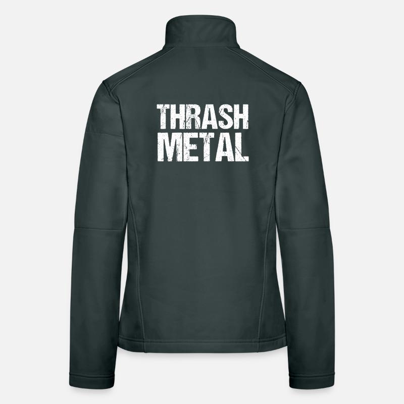 Thrash Metal Grunge Typography Women's Softshell Jacket