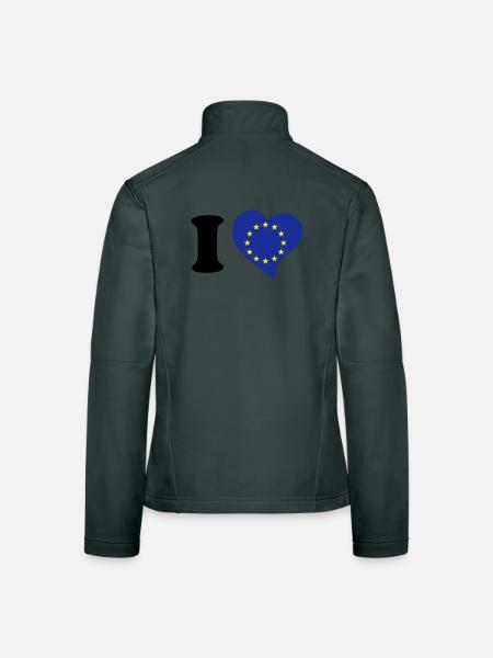 I love EU - Women's Softshell Jacket - black - Back