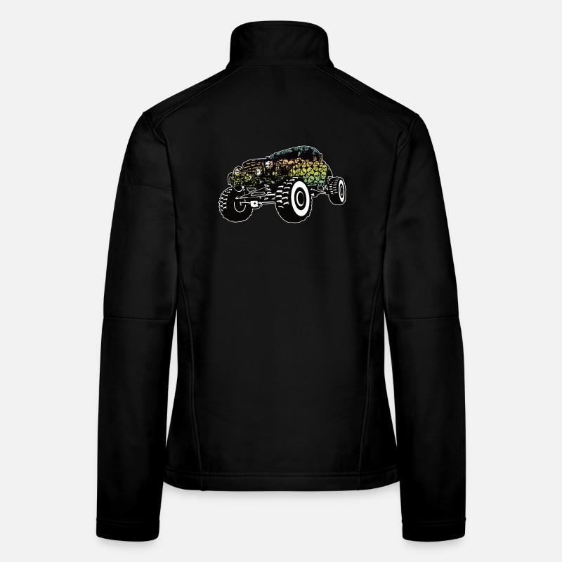 Dégradé de crâne de Monster Truck Veste en tissu softshell Femme
