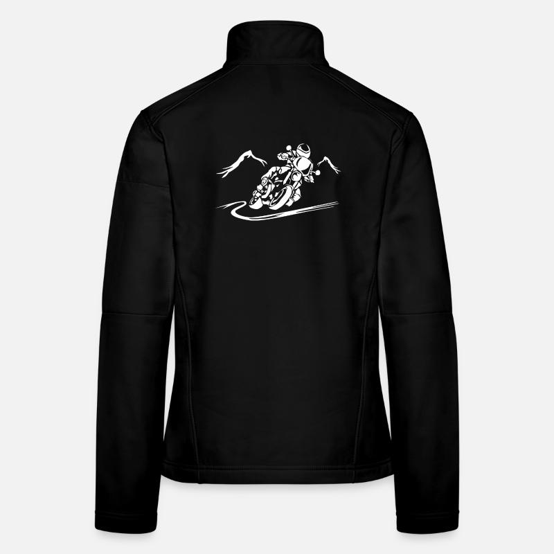 Silhouette d’action de moto Veste en tissu softshell Femme