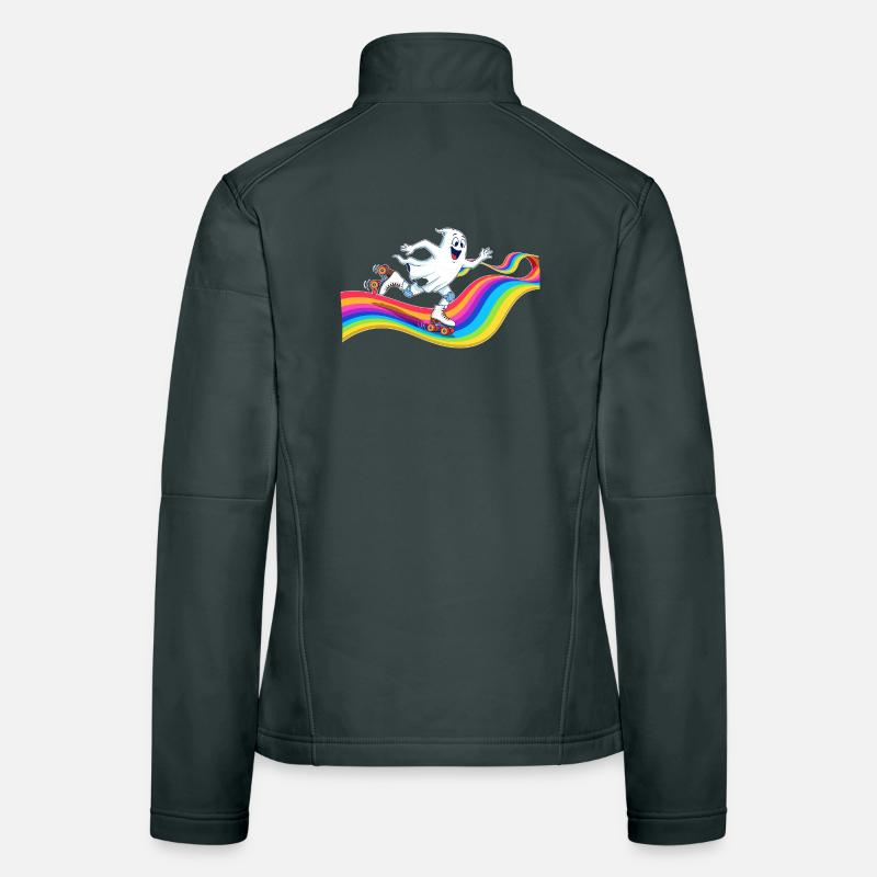 Geist beim Rollschuhlaufen auf Regenbogenbahn Frauen Softshelljacke