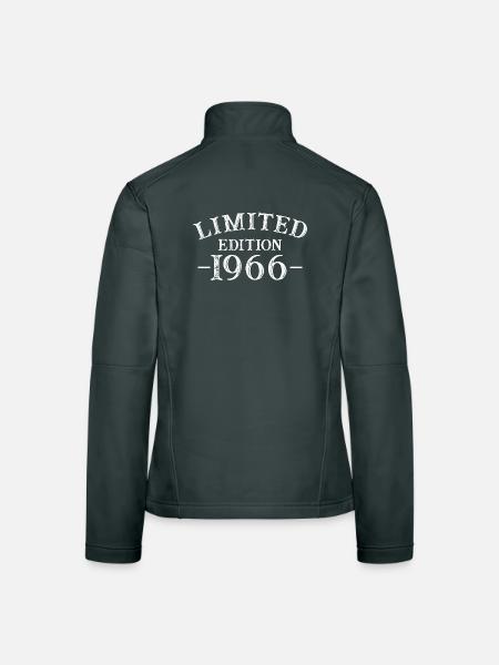 60 Ans 1966 Vintage  Cadeau D'anniversaire - Veste en tissu softshell Femme - noir - Dos