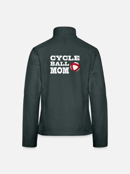 Radball, Radballer, Hallenradsport, Mom, Cycleball - Frauen Softshelljacke - Schwarz - Hinten