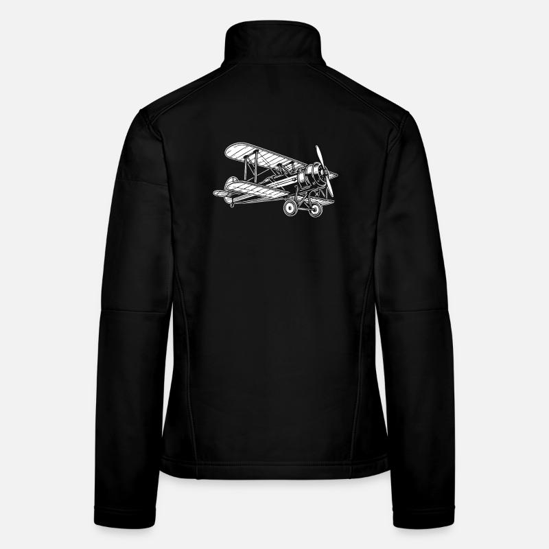 Doppeldecker Oldtimer, Klassisches Flugzeug Design Frauen Softshelljacke