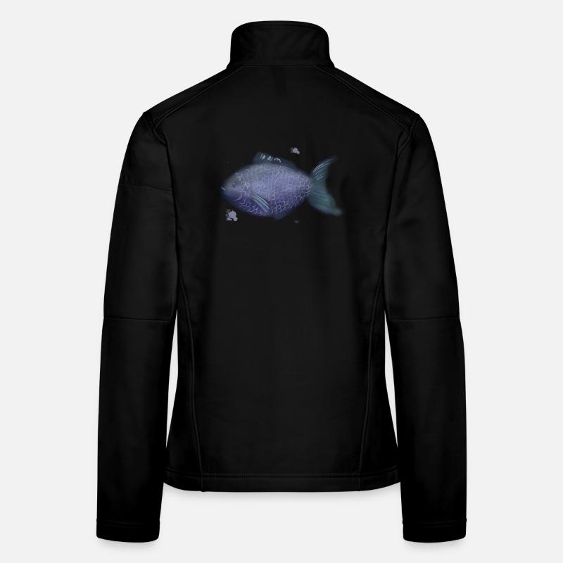 Poisson corail azur en écailles violettes Veste en tissu softshell Femme