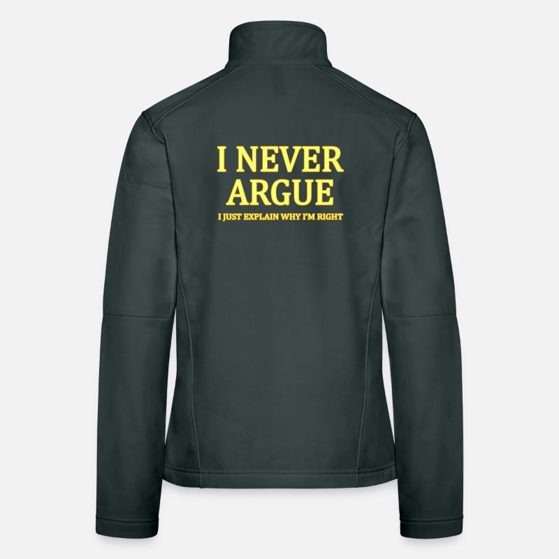 Humorous Self-Assertion Typography T-Shirt Women's Softshell Jacket