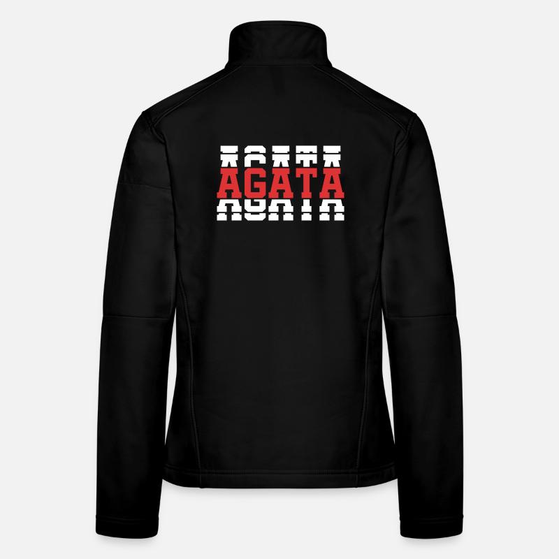t-shirt agate t-shirt gift idea stacked text Women's Softshell Jacket