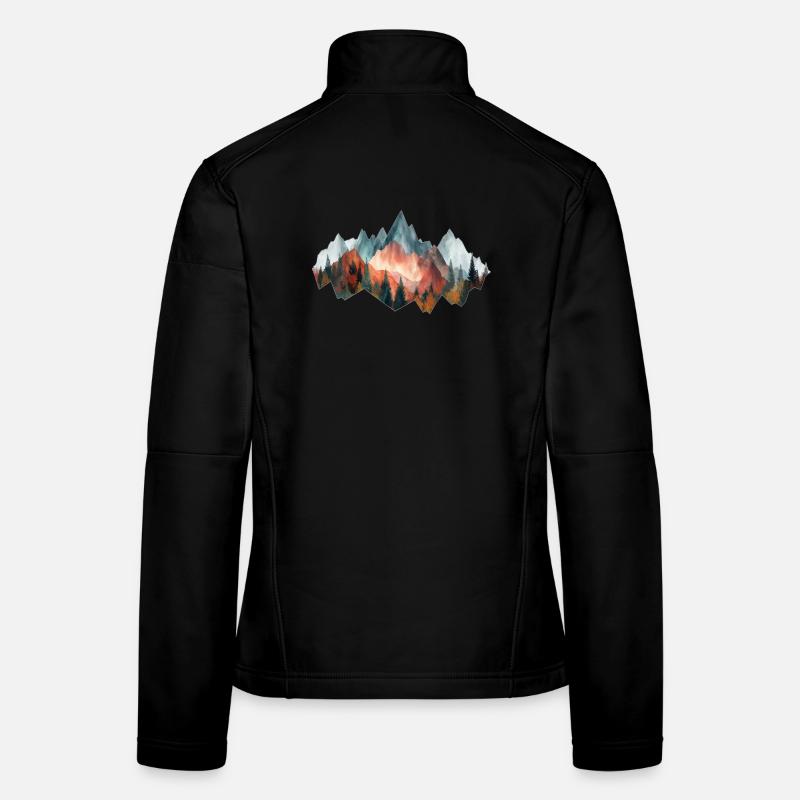 Forest Mountains Vintage Women's Softshell Jacket