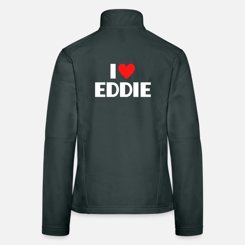 Ich liebe Eddie rotes Herz Retro Statement  Frauen Softshelljacke