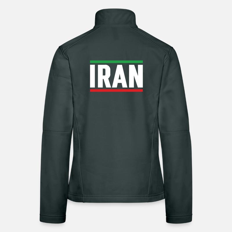 Iran Drapeau Typographie Forte Veste en tissu softshell Femme