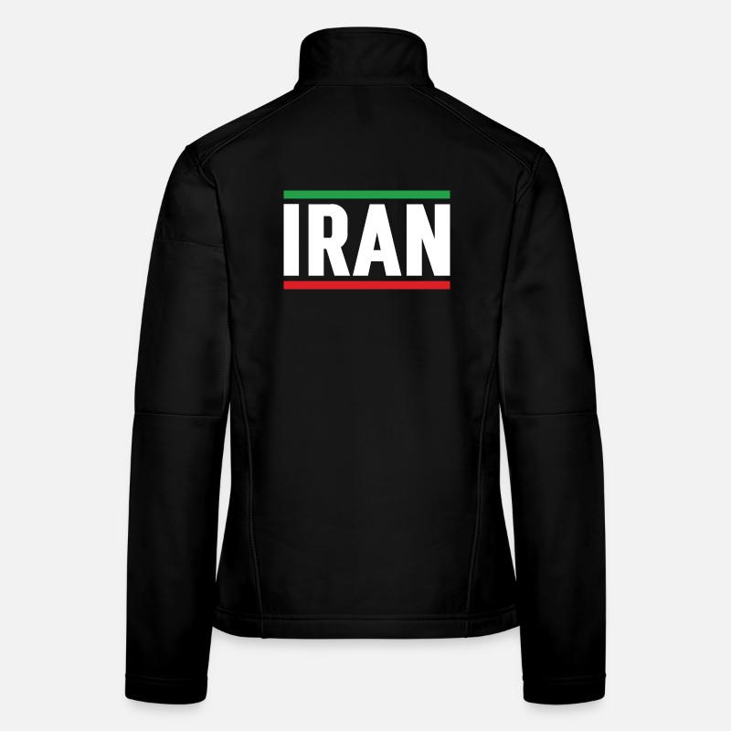 Iran Drapeau Typographie Forte Veste en tissu softshell Femme