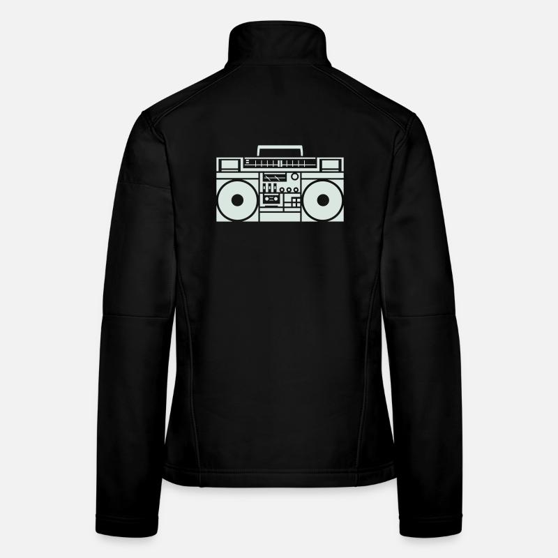 Ghettoblaster Boombox Silhouette Frauen Softshelljacke