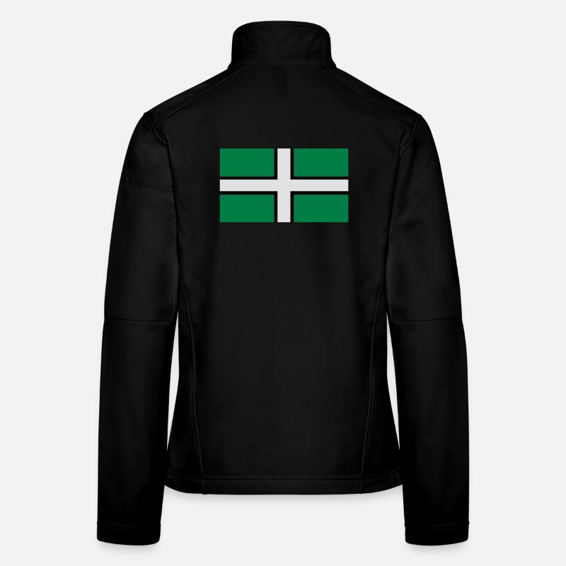 Saint Petroc's Flag - Flag of Devon - Women's Softshell Jacket - black
