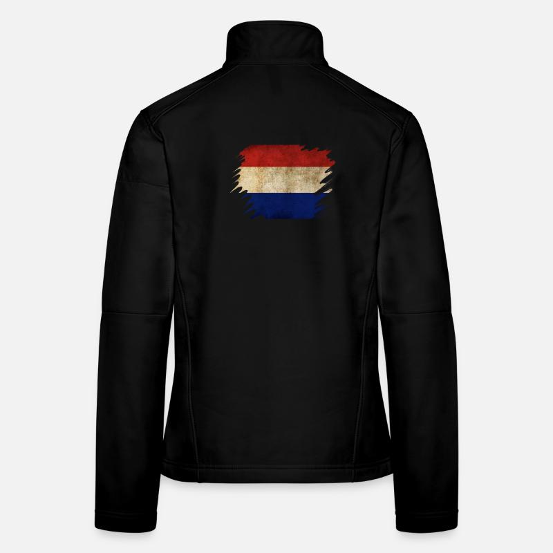 Grunge Holländisches Flaggendesign - Frauen Softshelljacke - Schwarz