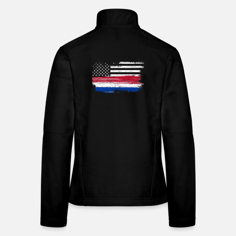 Drapeau Grunge Brushstroke Americana Veste en tissu softshell Femme