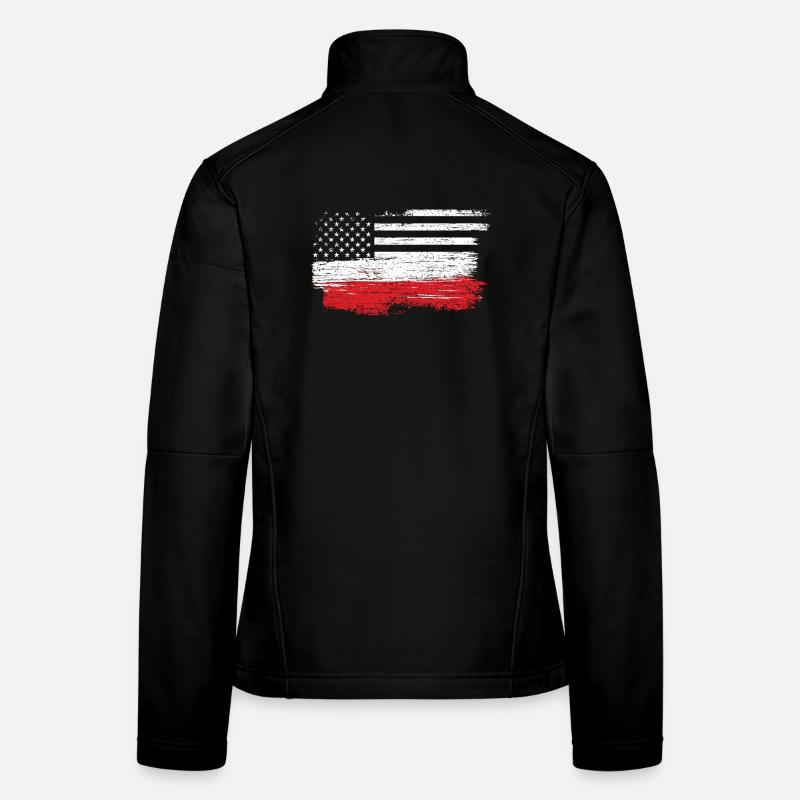 Brushed U.S. Flag Art Women's Softshell Jacket