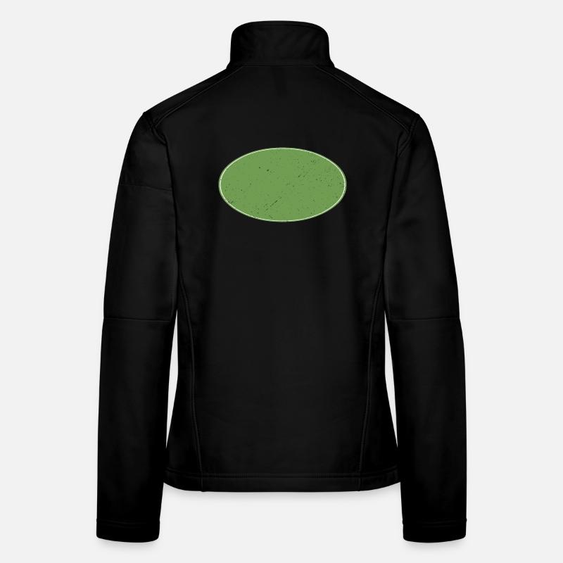 Fond ovale vert sale Veste en tissu softshell Femme