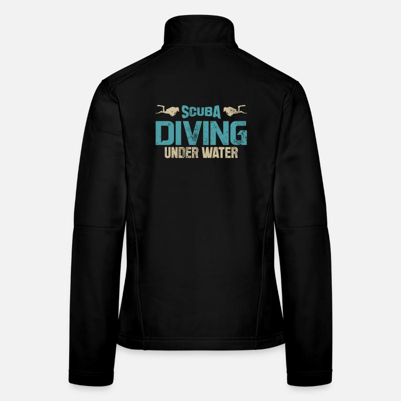 Underwater Scuba Diving Theme Women's Softshell Jacket