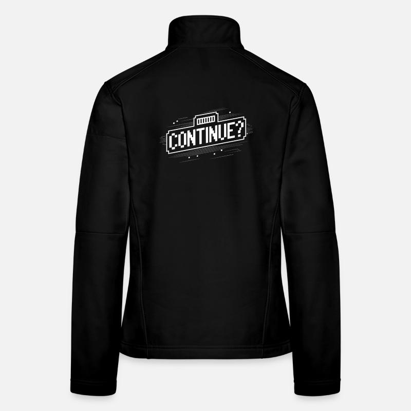 Continue Pixel Retro Gamer Home Screen - Women's Softshell Jacket - black