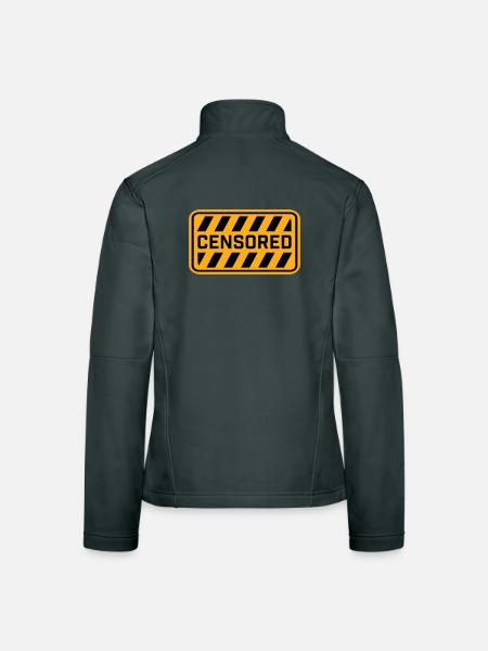 Censored Funny Statement Freedom Logo - Women's Softshell Jacket - black - Back