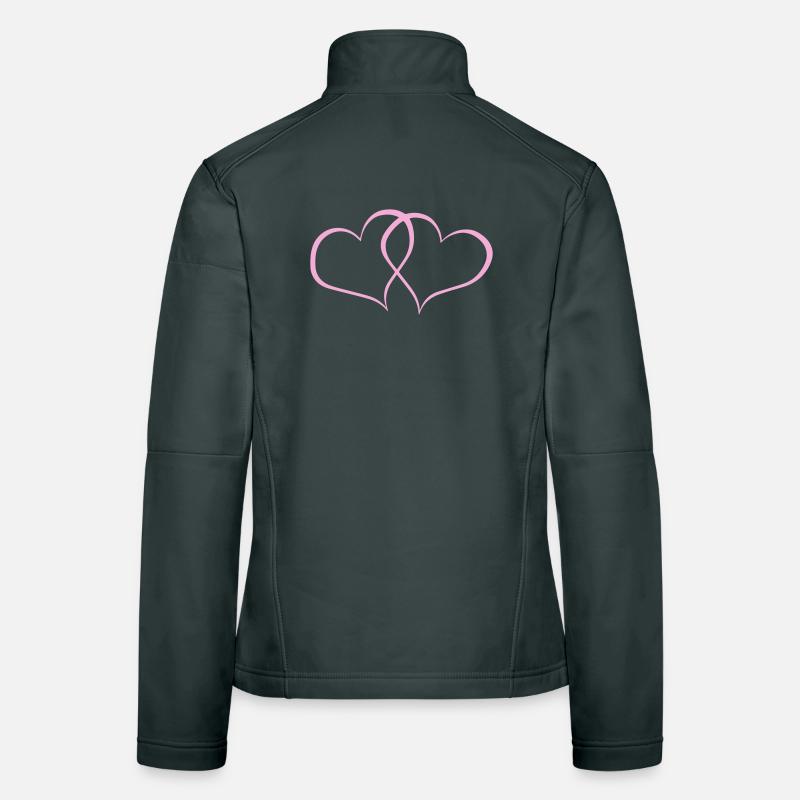 Lignes cardiaques entrelacées Veste en tissu softshell Femme