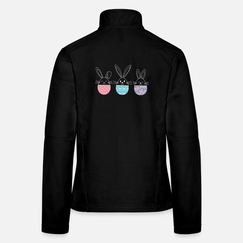 Pâques, mignon lapins de Pâques oeufs de Pâques dessin Veste en tissu softshell Femme