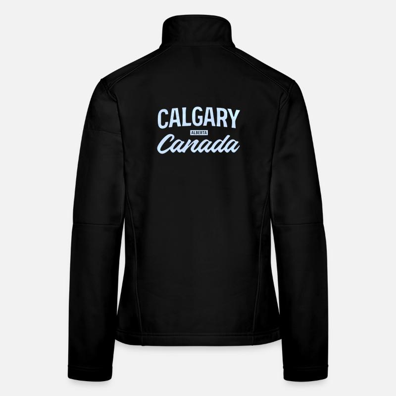 Calgary, Alberta, Canada – Design de ville rétro Veste en tissu softshell Femme