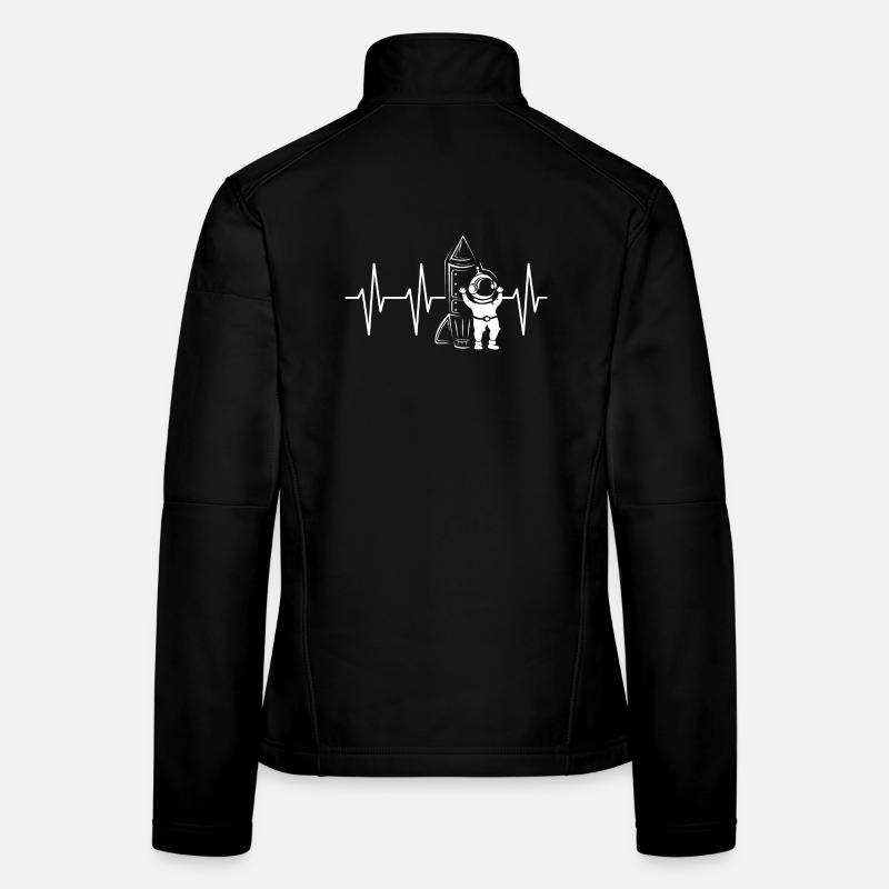 rocketman herzschlag puls rakete Astronaut Symbol - Frauen Softshelljacke - Schwarz
