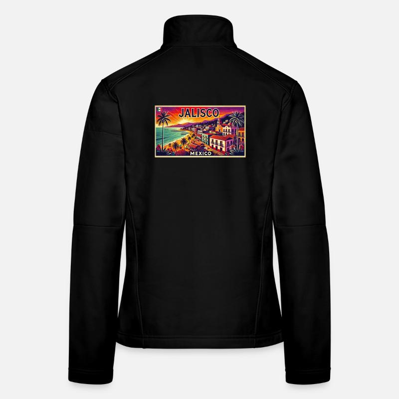 Jalisco Mexiko Strand Palmen Design Frauen Softshelljacke