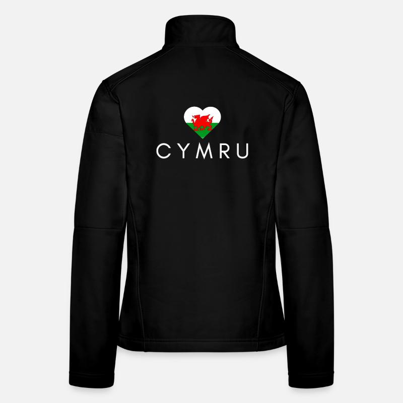 Heart with Welsh flag, Welsh pride Women's Softshell Jacket