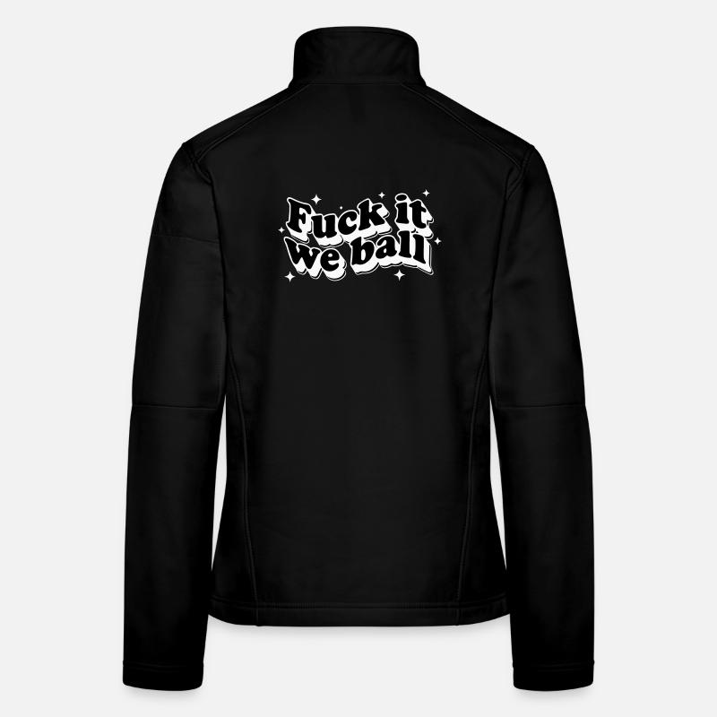 Fuck It We Ball - Retro Stars White Women's Softshell Jacket