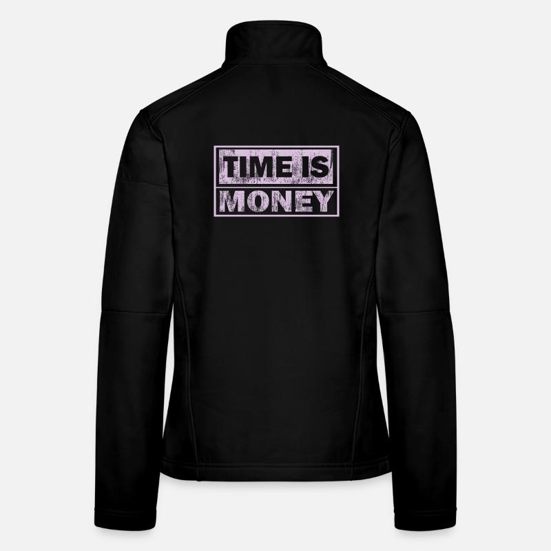 Zeit ist Geld Neon-Panel Frauen Softshelljacke