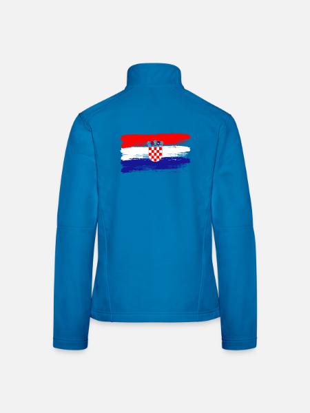 Croatian Flag Football Fan Sports Heritage - Women's Softshell Jacket - black - Back