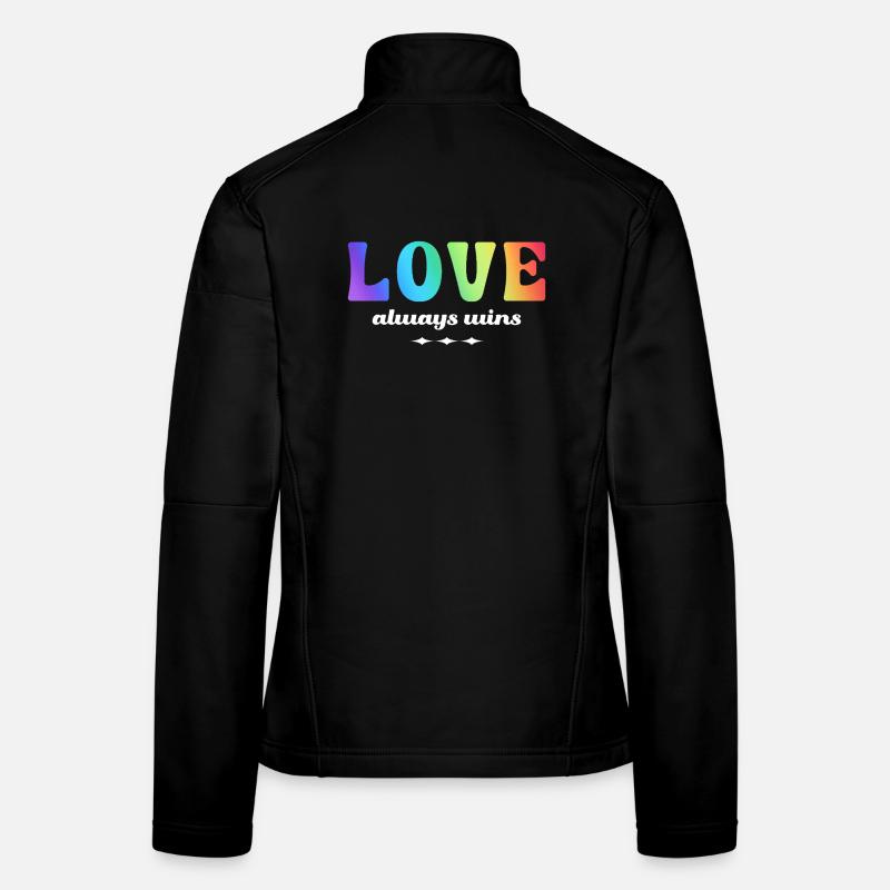 LGBTQ+ Love Always Wins Regenbogen Farben Frauen Softshelljacke