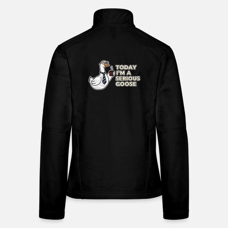 Serious Goose: Coffee, Tie & Grit Women's Softshell Jacket