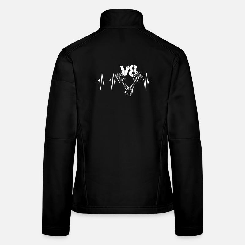v8 engine icon heartbeat pulse piston racing icon Women's Softshell Jacket