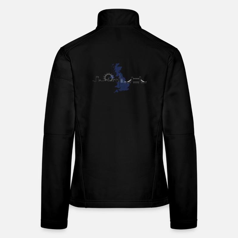UK Landmarks Silhouette Nightscape Women's Softshell Jacket