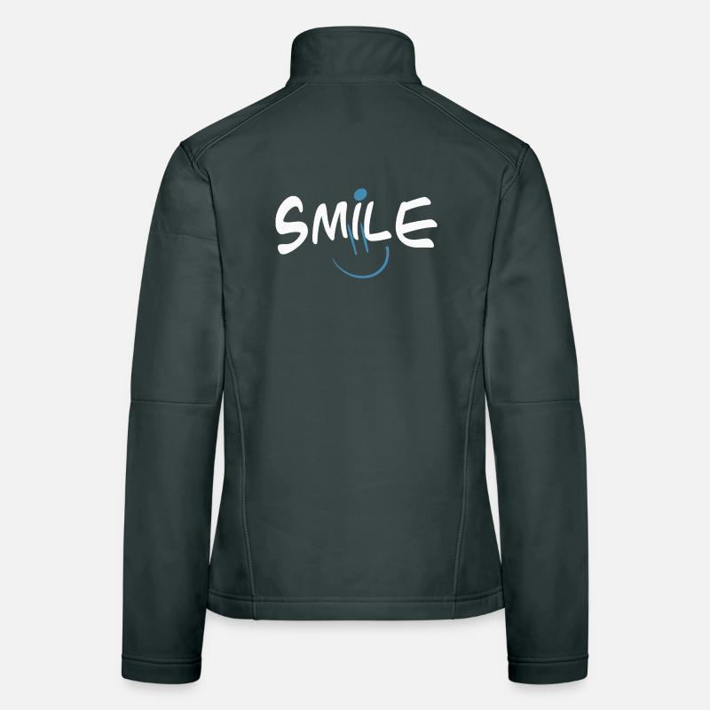 Fröhliches Smile mit Farbklecks Frauen Softshelljacke