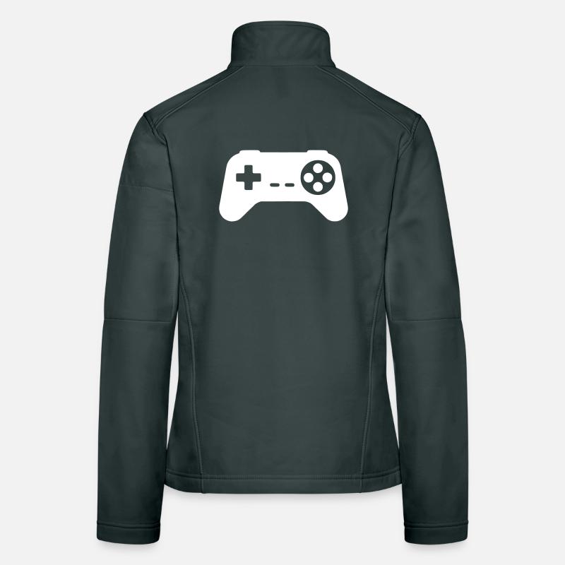 Silhouette rétro de manette Veste en tissu softshell Femme