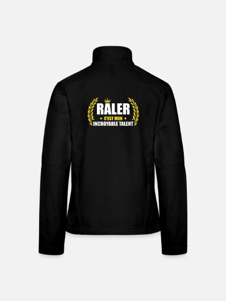 Râler c'est mon incroyable talent – humour râleur - Veste en tissu softshell Femme - noir - Dos