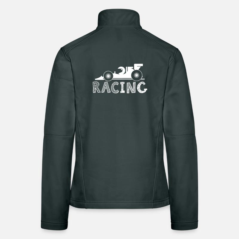 Racing Symbol Formel Formula Kinder comic Rennauto Frauen Softshelljacke