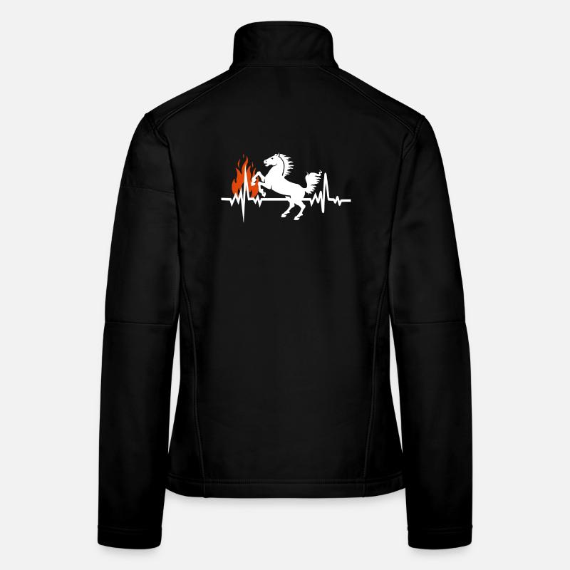 Battement de Cœur du Cheval Équitation Feu Chaleur Veste en tissu softshell Femme
