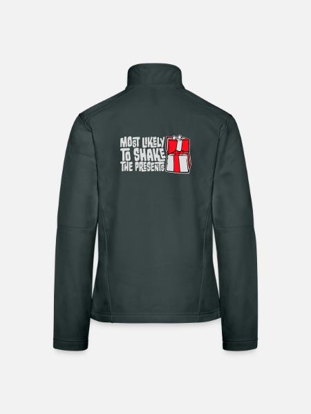 Le plus susceptible de secouer les cadeaux Noël Fun - Veste en tissu softshell Femme - noir - Dos