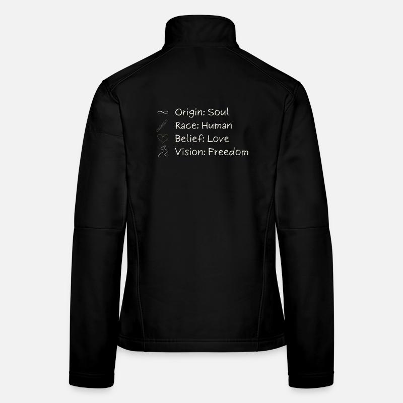 Une seule vision. Une liberté. Une seule humanité. Veste en tissu softshell Femme