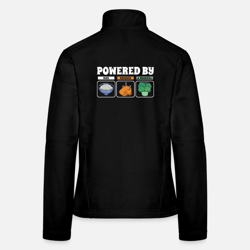 Powered By Rice Chicken Brokkoli Frauen Softshelljacke