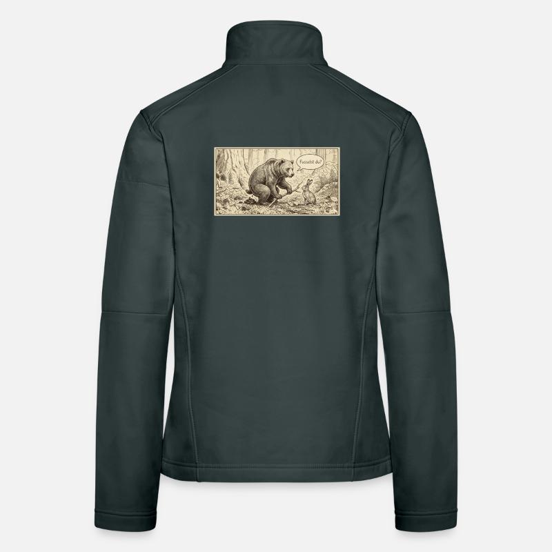 Waldgespräch: Bär und Hase Frauen Softshelljacke