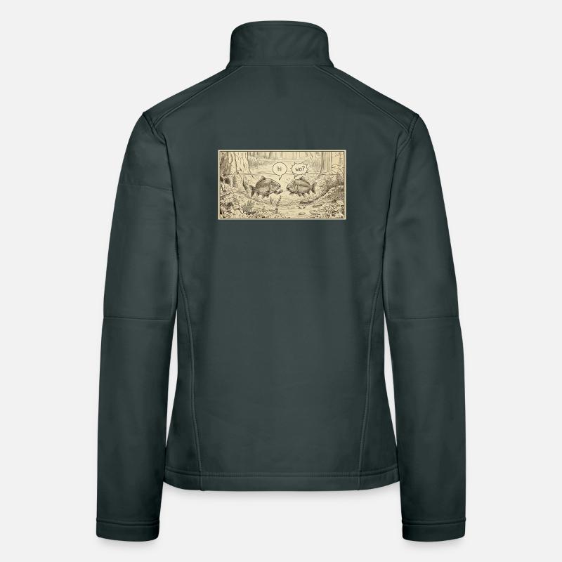 Fischgespräch im Teich Frauen Softshelljacke